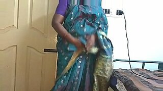 indian blue saree aunty